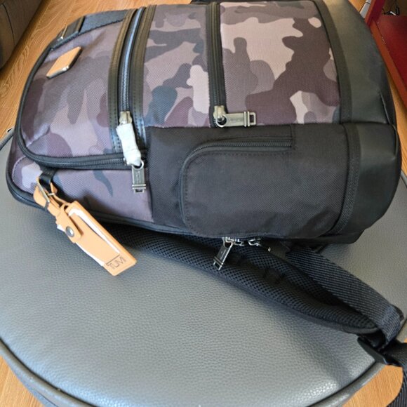 TUMI Parrish Laptop Backpack Ballistic Nylon Leather Khaki Camo (Unisex) - Picture 7 of 16